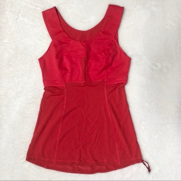 Lululemon Red Mesh Scoop Neck Tank Top